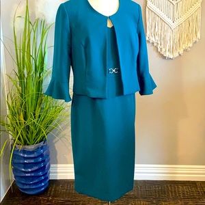 The job is yours green suit dress